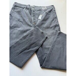 Express womens Super high rise Jeans 18 regular Charcoal Gray faded black A10